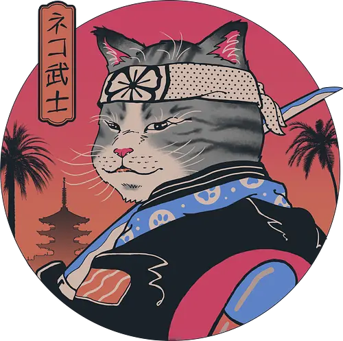 Samurai Cat - samurai, cat, neko, katze, japan
